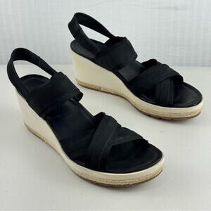 Merrell Women’s Kaiteri Wedge Black Strap Sandal Size 10 EUR 41 Outdoor Gorpcore